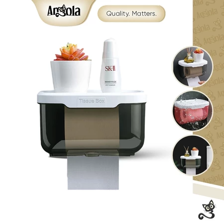 ANGOLA Kotak Tisu Dinding/Tempat Tissue Toilet D51 Kotak Tisu WC Tempel / Tissue Box Kamar Mandi / Tempat Tisu Aesthetic