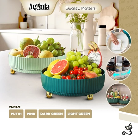 ANGOLA Rak Putar Serbaguna 360 Derajat/Rak Buah/Air Mineral C100 Rak Kosmetik/Bumbu Angola Official Store