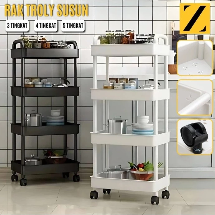 Rak Trolly Roda Serbaguna Rak Dorong Square Rak Tabitha