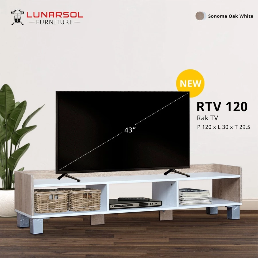 MEJA TV RAK TV MINIMALIS LUNAR RTV 120 / MEJA NAKAS SERBAGUNA