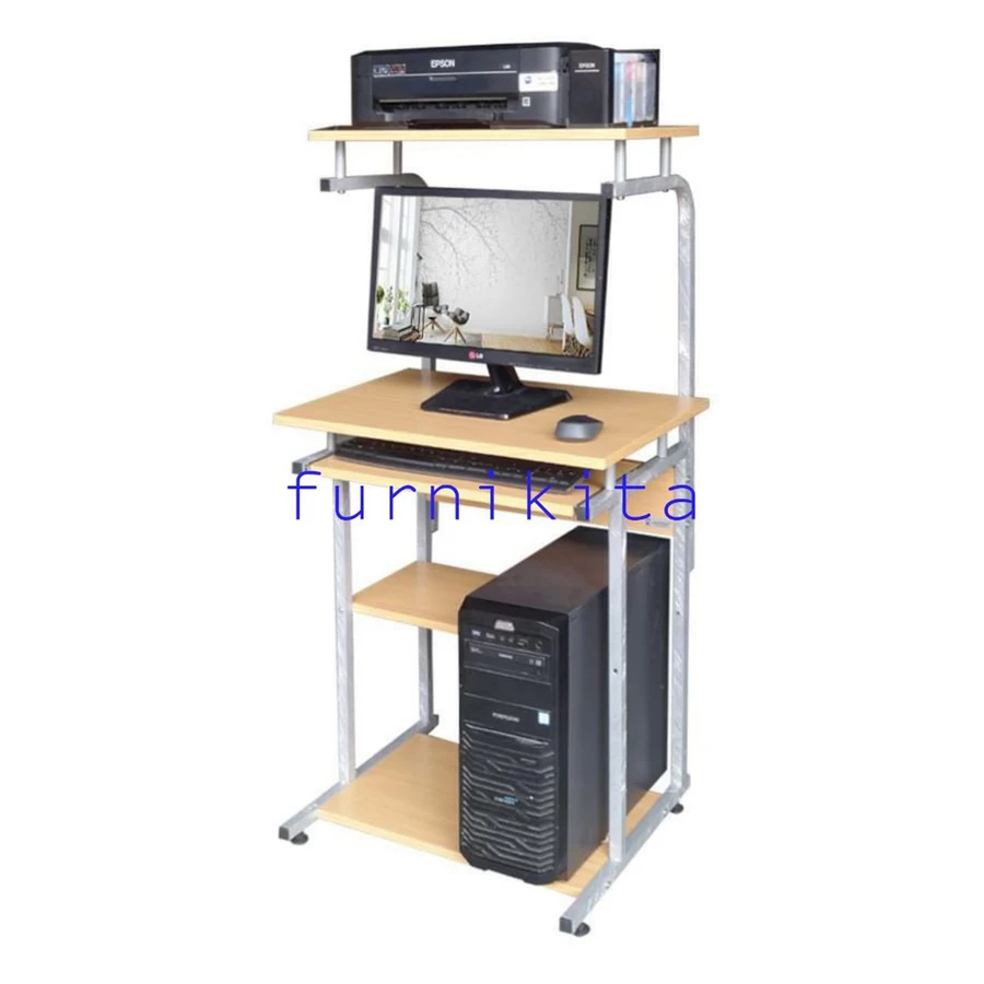 MEJA KOMPUTER RANGKA BESI HUGA 905 LUNAR MEJA LAPTOP Furnikita Shop