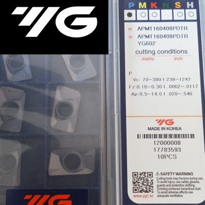 Insert Milling APMT160408PDTR YG602 Merk YG-1 Korea