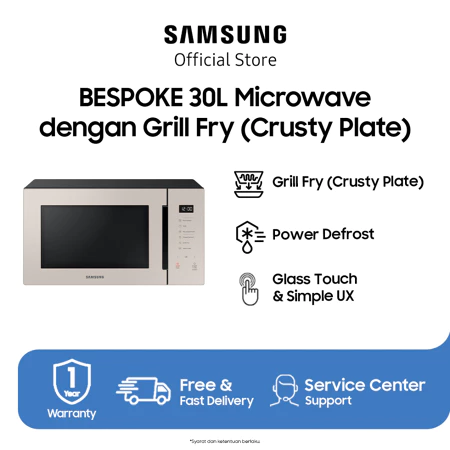 MG30T Microwave Grill 30 L with Glass Touch & Simple UX, Beige Color - MG30T5068CF Samsung Official Store