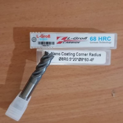 Corner Radius Endmill Diameter 8mm Radius 0.5 mm For Hardened Merk L-grob