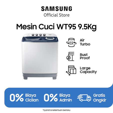 SAMSUNG Mesin Cuci 2 Tabung WT95H3330MB/SE Samsung Official Store