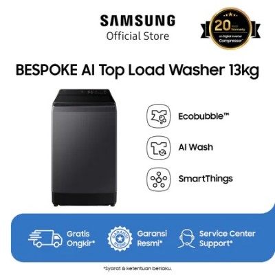 Samsung Mesin Cuci Bespoke AI Top Load Washer 13kg | WA80F13 | Hitam / Deep Charcoal Samsung Official Store