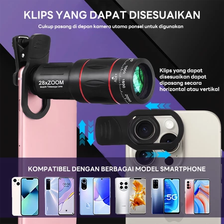 Apexel 28X 36X minimum Kit Lensa Kamera Ponsel HD Zoom Telefoto 28X Lensa Ponsel Makro Fisheye Sudut Lebar untuk Smartphone