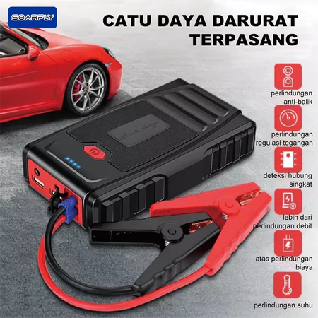 Jump Starter Aki Mobil Power Bank Pompa Angin Mobil Inflator Jumper Aki Kekinian Alat Jamper Aki Power Bank Mobil V6 Car Jumper Starter