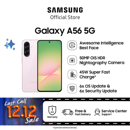 Samsung Galaxy A56 5G 12/256GB Awesome Pink 6,7 inch Exynos 1580 Samsung Official Store