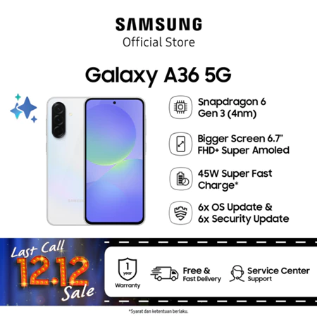 Samsung Galaxy A36 5G 8/256GB Awesome White 6,7 inch Snapdragon 6 Gen3 Samsung Official Store