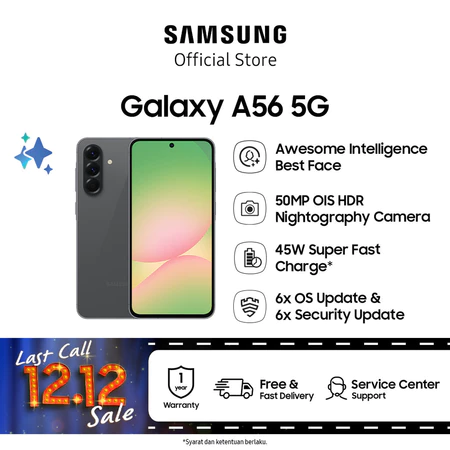 Samsung Galaxy A56 5G 8/256GB Awesome Graphite 6,7 inch Exynos 1580 Samsung Official Store