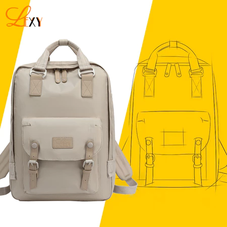 LEXY Doughnut Macaroon Backpack Tas Sekolah Wanita Anti Air Tas Ransel Laptop 16 inch Lexy Official Store