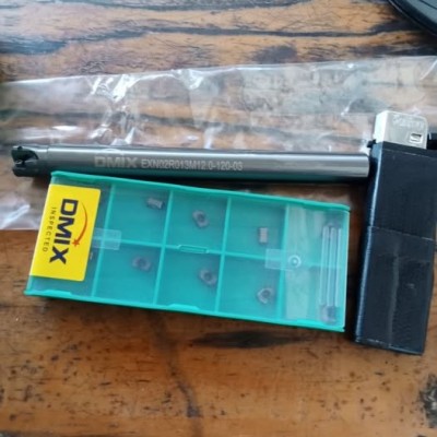 Jual Sepaket Holder High Feed Mill diameter 13 include insert LNMU0202 Merk DMIX