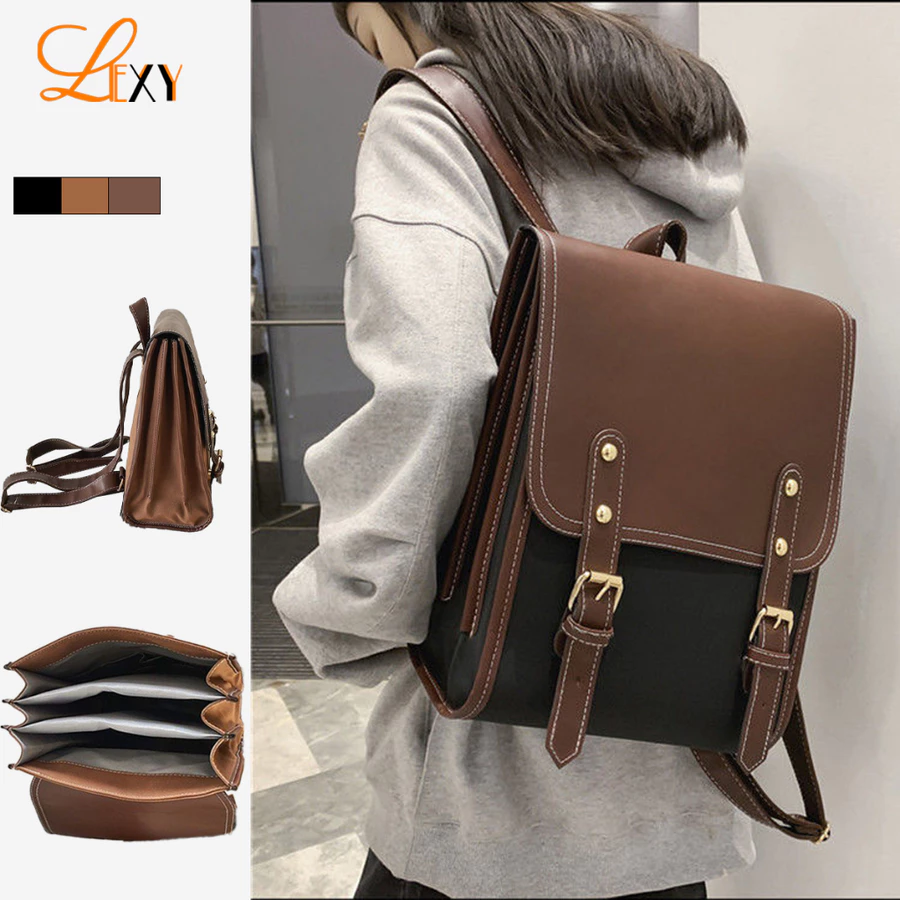 LEXY Ransel Kampus Jepang Tas Mahasiswa Sederhana Kasual Fashion Wanita Tahan Air Lexy Official Store