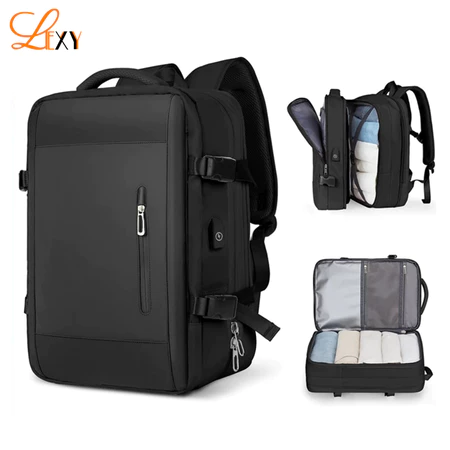 LEXY Tas Ransel Travel Backpack Pria Serbaguna Large Capacity Ekspansi Tas Ransel Wanita Waterproof Lexy Official Shop