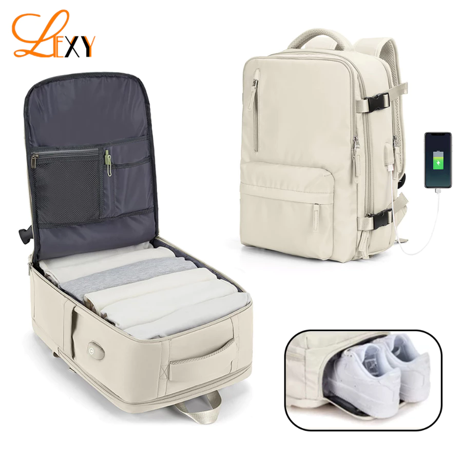 Lexy Tas Ransel Travel Backpack Wanita Multi-fungsi Waterproof Laptop Backpack 16 Inch 35-55 Liter Lexy Official Store