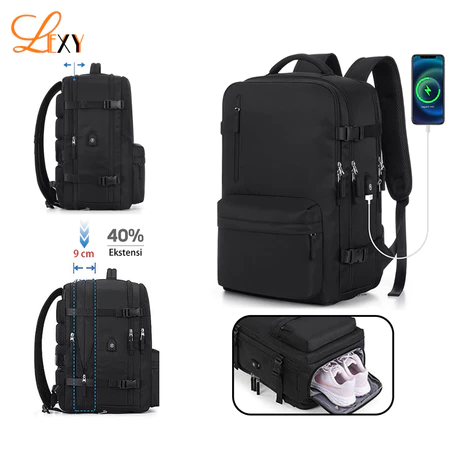 LEXY Tas Ransel Travel Backpack Wanita Multi-fungsi Waterproof 35-55 Liter Expandable 16 inch Laptop Lexy Store