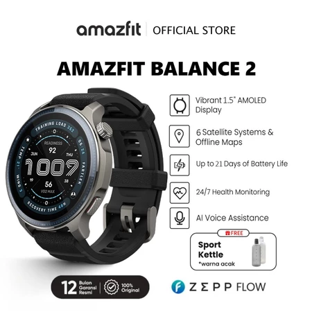 Amazfit Balance 2 Smart Watch 47mm 1.5 Sapphire Glass Screen Display |GPS |Map guide|170+ Sport function Jam tangan pintar Amazfit Official Store