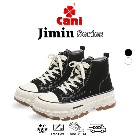 Cani Sepatu Sneakers Wanita Kanvas Jimin High Converse Run Star 9054 Termurah "Free Box" (Size 36 - 41)