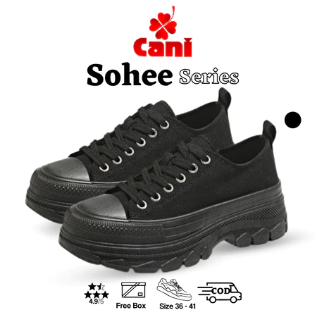 Cani Sepatu Kanvas Wanita Korean Fashion Sepatu Sekolah Wanita Sohee 9244 "Free Box" (Size 36 - 41)