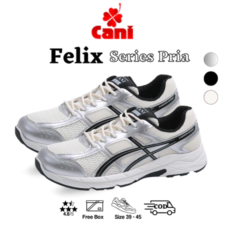 Cani Sepatu Sneakers Felix Sepatu Pria Sneakers Fashion Casual Sport Antislip 8140 "Free Box" (Size 39-45)