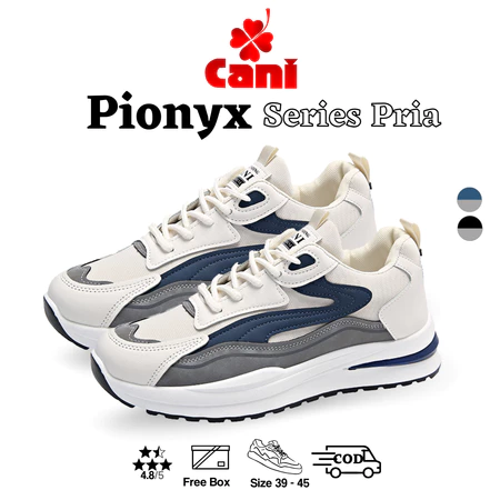 Cani Sepatu Pria Sneakers Sport Fashion Kasual Pionyx 8117 "Free Box" (Size 39 - 45)