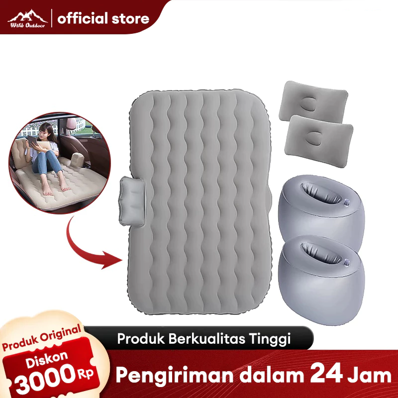 WTHB Outdoor Matras Kasur Angin Mobil /Indoor Outdoor Dengan Pompa Bantal Car Air Bed Ukuran 135 x 85 x 45 cm