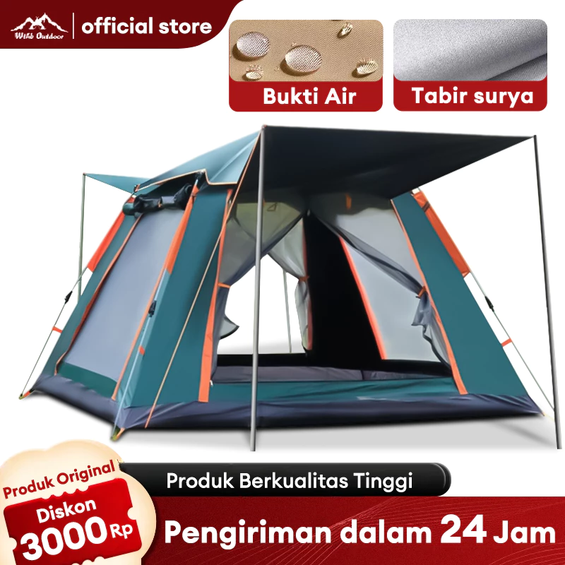 WTHB Outdoor Tenda kemah Camping Nyaman Modern Untuk 4-6 orang Tenda Gunung Dalam Dan Luar Ruangan Tenda Otomatis