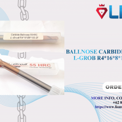 Jual BALLNOSE CARBIDE 55HRC L-GROB R4*16*8*100 2F