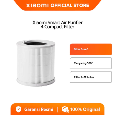 Xiaomi Air Purifier 4 Compact Filter | Menyaring Secara 360° partikel besar | Filter 3-in-1 | Tahan hingga 6-12 bulan Xiaomi Official Store
