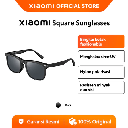 Xiaomi Square Sunglasses | Bingkai Kotak Fashionable | Menghalau Sinar UV | Nylon Polarisasi | Resisten Minyak | Kacamata Xiaomi Official Store