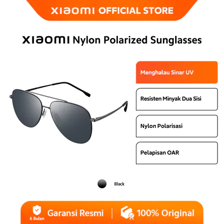 Xiaomi Nylon Polarized Sunglasses | Menghalau Sinar UV | Resisten Minyak | Nylon Polarisasi | Pelapisan OAR | Kacamata Xiaomi Official Store