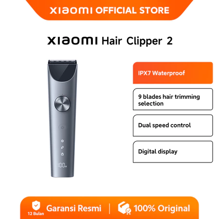 Xiaomi Hair Clipper 2 | 14 Tingkat sisir pemangkas | IPX7 Dapat dibersihkan dengan air | Tahan hingga 40 jam | Pisau cukur lapisan ganda Xiaomi Official Store