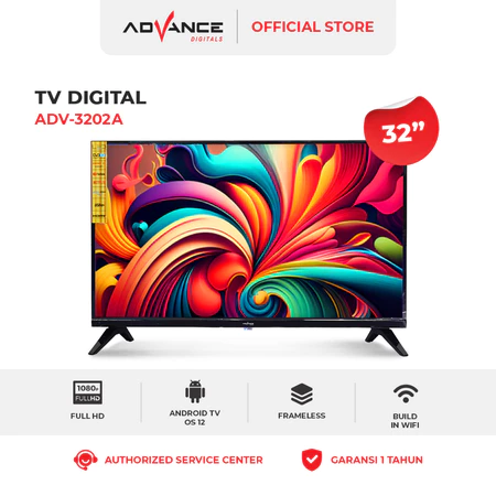 Advance Televisi 32 inch Smart LED TV - Android 14.0 - HD - Voice Search/Google Play/YouTube/Video Garansi Resmi 1 Tahun Advance Official Store