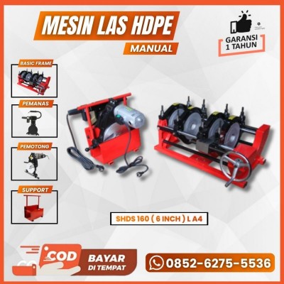 MESIN LAS PIPA HDPE 160 L A4 MESIN JOINT PIPA HDPE 1.5 - 6 INCH ( 4 Clamp )