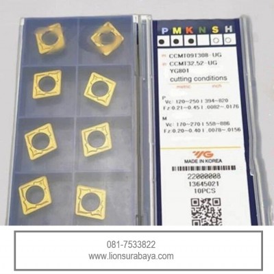 Jual insert bubut CCMT09T308-UG YG801 Merk YG-1 Korea