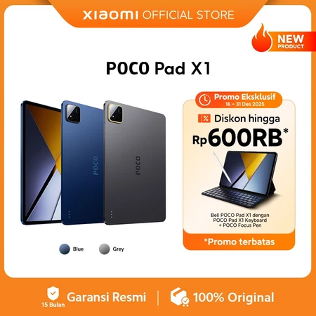 POCO Pad X1 (8GB/512GB) | Layar jernih 3.2K 144Hz | Snapdragon® 7+ Gen 3 | Baterai besar 8850mAh (typ) | Xiaomi HyperAI Xiaomi Official Store