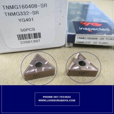 Jual insert bubut TNMG160408-SR YG401 Merk YG-1