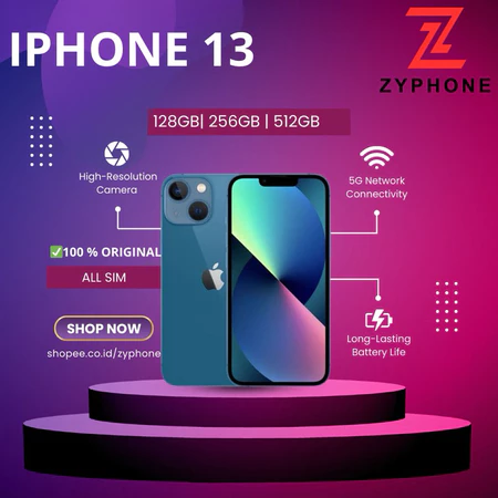 iPhone13 64GB/128GB/256GB Second Ori Mulus Fullset Pink Bergaransi Cocok Tiktok Shopee Live Streaming Zyphone Iphone Store