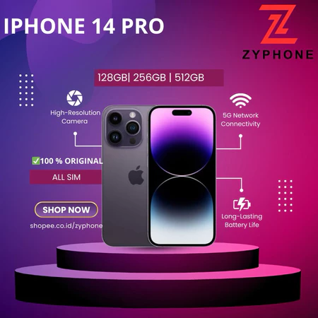 ZY lPHONE 14 PROMAX / 14 PRO 512GB/256GB/128GB ORIGINAL LIKE NEW Bergaransi Cocok Tiktok Shopee Live Streaming Zyphone Iphone Store