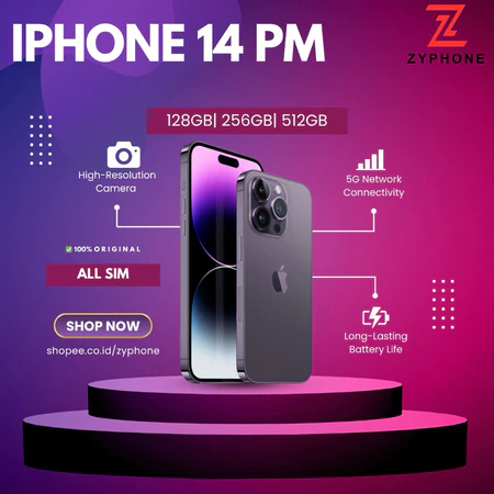 iphone 14Pro Max 1TB 512GB 256GB 128GB Second Original Mulus Bergaransi Cocok Buat Tiktok Shopee Video Live Streaming Zyphone Iphone Store