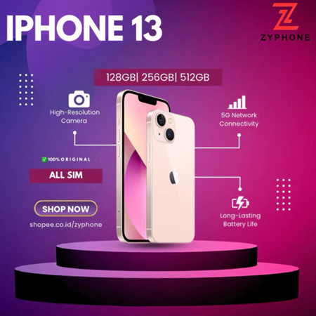 iPhone 13 128GB/256GB Second Fullset Bergaransi Terpercaya Cocok Tiktok Shopee Live Streaming Zyphone Iphone Store