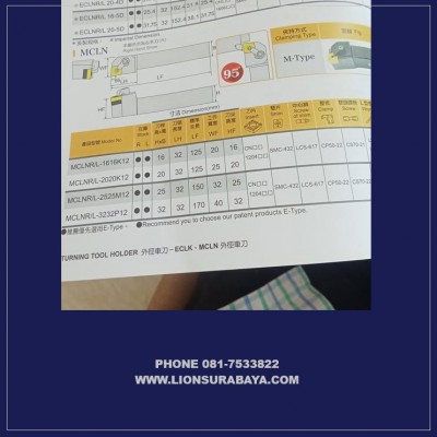 Jual Holder Bubut Luar MCLNR ( CNMG1204 ) Merk Echain