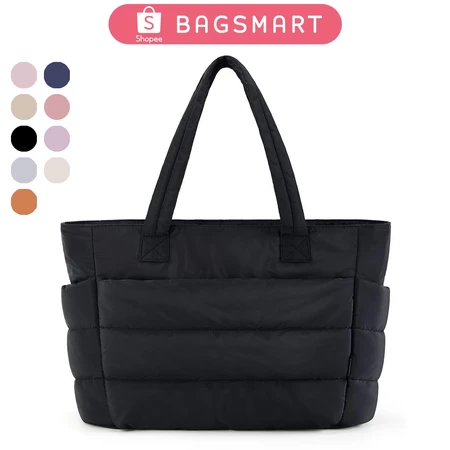 BAGSMART Tas Wanita Tote Bag Ringan Puffy Tas Kuliah Tote Bag for Travel Beach The Bubble Bagsmart Official Store