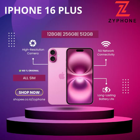 iPhone 16 PLUS Second Original 512GB 256GB 128GB Mulus Bergaransi Cocok Buat Tiktok Shopee Video Live Streaming Zyphone Iphone Store