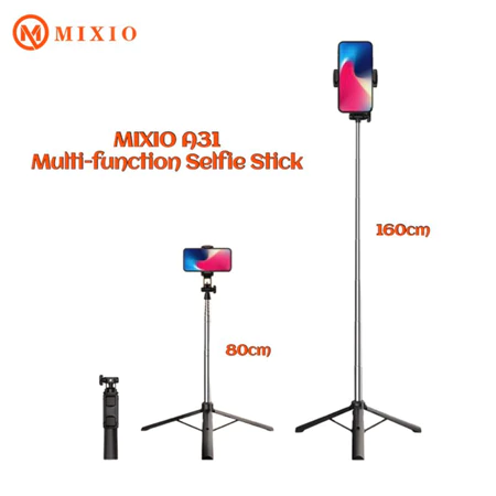 MIXIO A31 Tongsis Bluetooth Selfie Stick Tripod 80cm / 160cm / 210cm Mixio Official Store