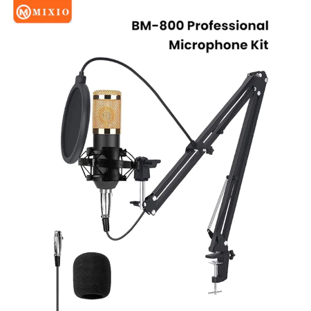 MIXIO BM800 ORIGINAL Full Paket recording Microphone Condenser Live Tiktok Shopee Video Streaming Mixio Official Store