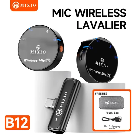 MIXIO B11 B12 Mic Wireless Lavalier Live Clip on Hp Microphone Mixio Official Store
