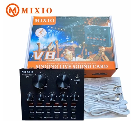 MIXIO Sound Card V8 Mixer External Soundcard V8 USB Audio Live SHopee Tiktok Mixio Official Store