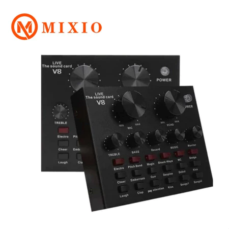 MIXIO Sound Card V8 Mixer Sound Card V8 Mixer Audio USB External Live Shopee Tiktok Mixio Official Store